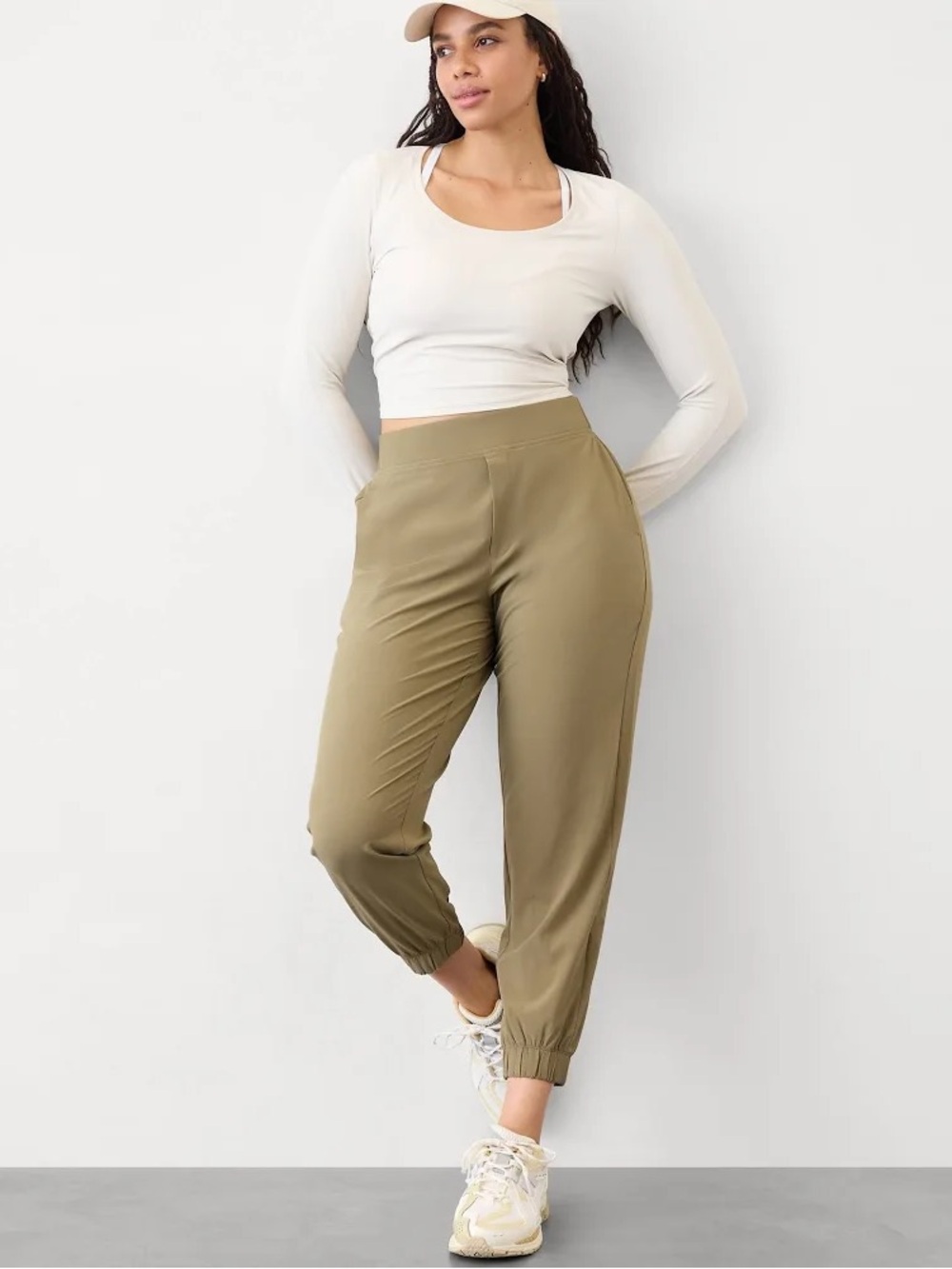 Athleta olive Brooklyn mid rise Joggers